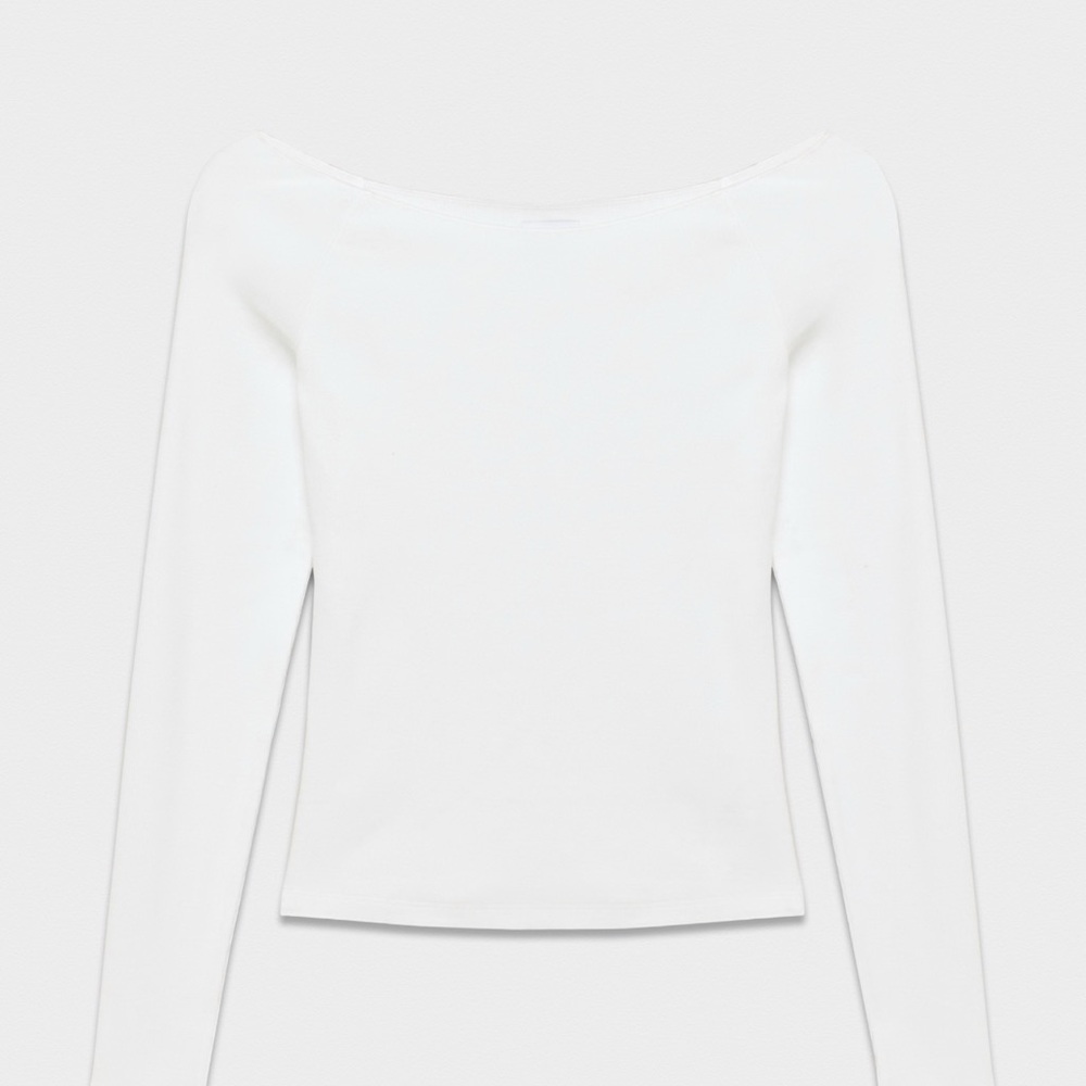 Aritzia TNA Off The Shoulder Ribbed Top L